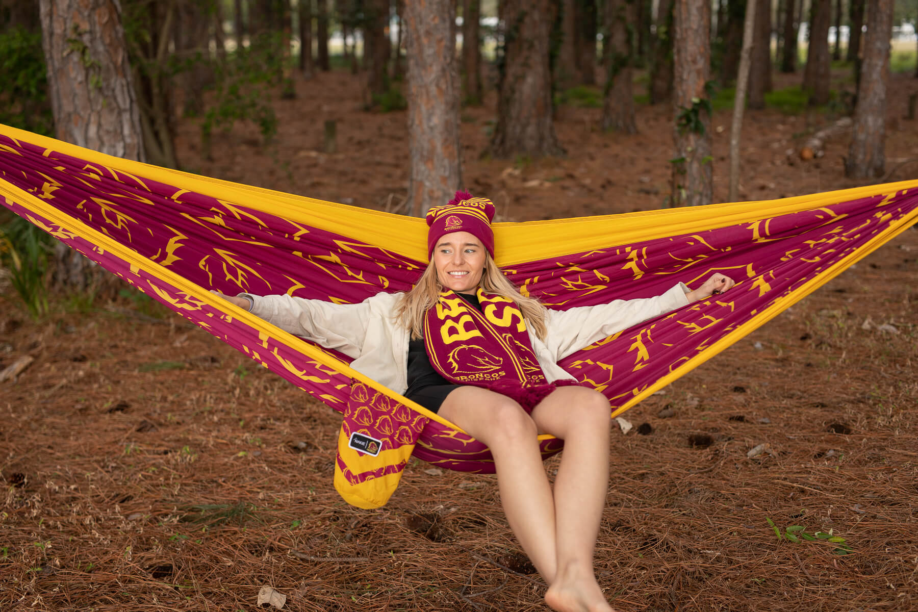 Broncos - NRL Recycled Hammock with Straps - Image 2