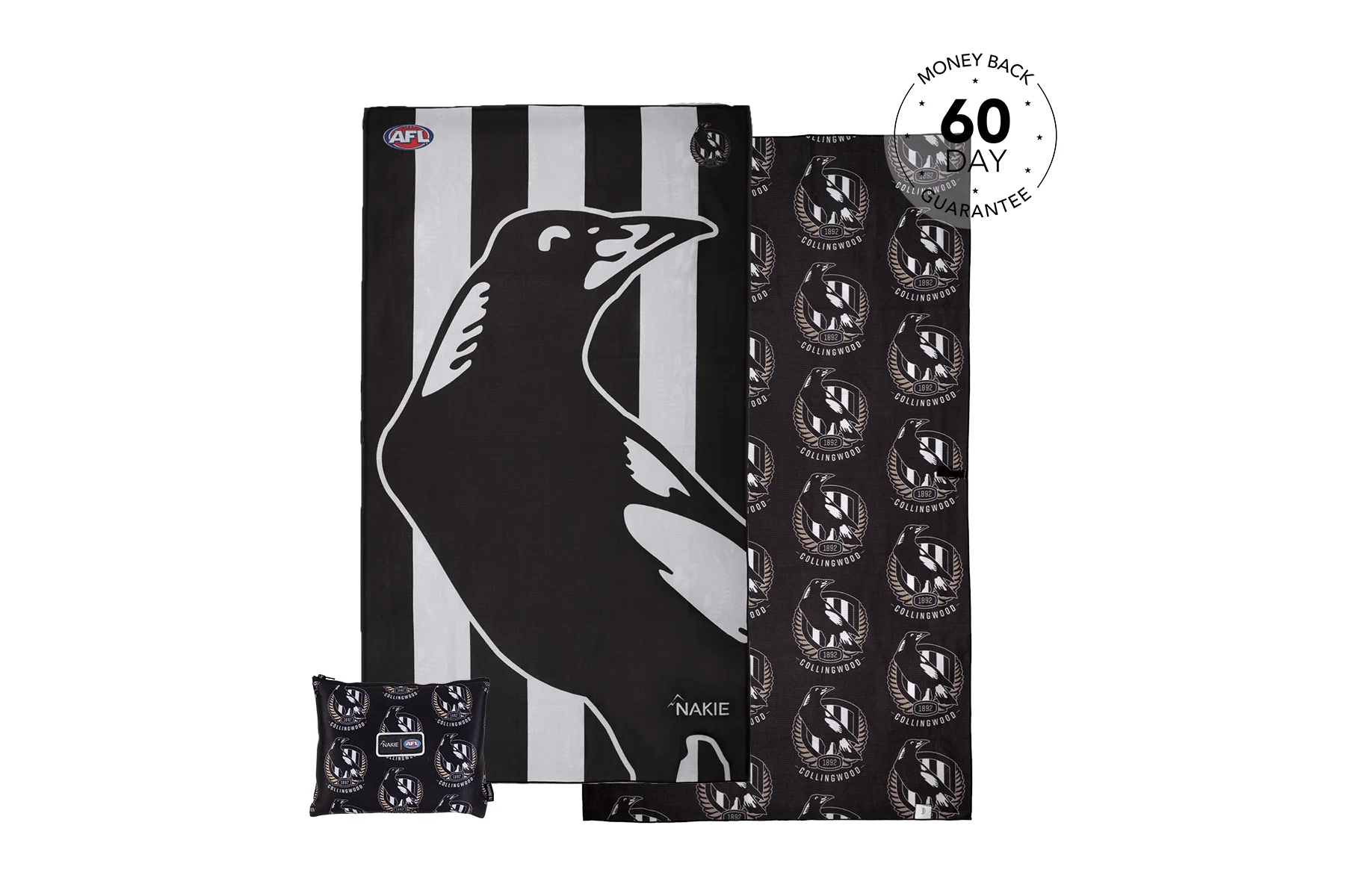 Collingwood Magpies - AFL Recycled Sand Free Beach Towel
