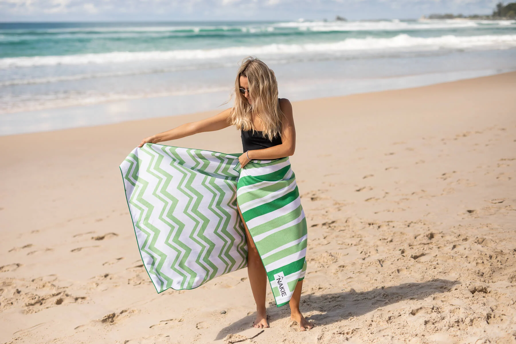 Daintree Green - Recycled Sand Free Beach Towel - Image 6