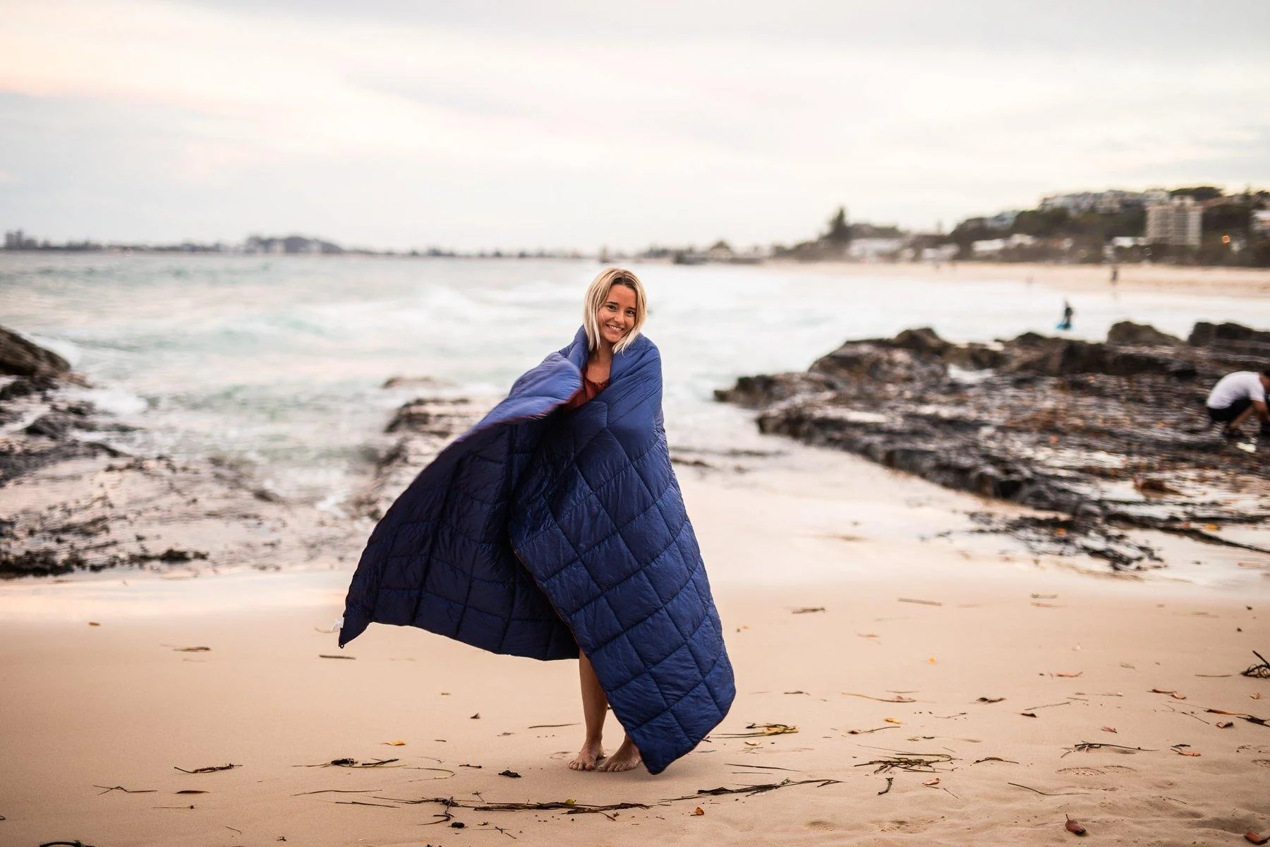 Deep Ocean Blue - Sustainable Down Puffy Blanket - Image 11