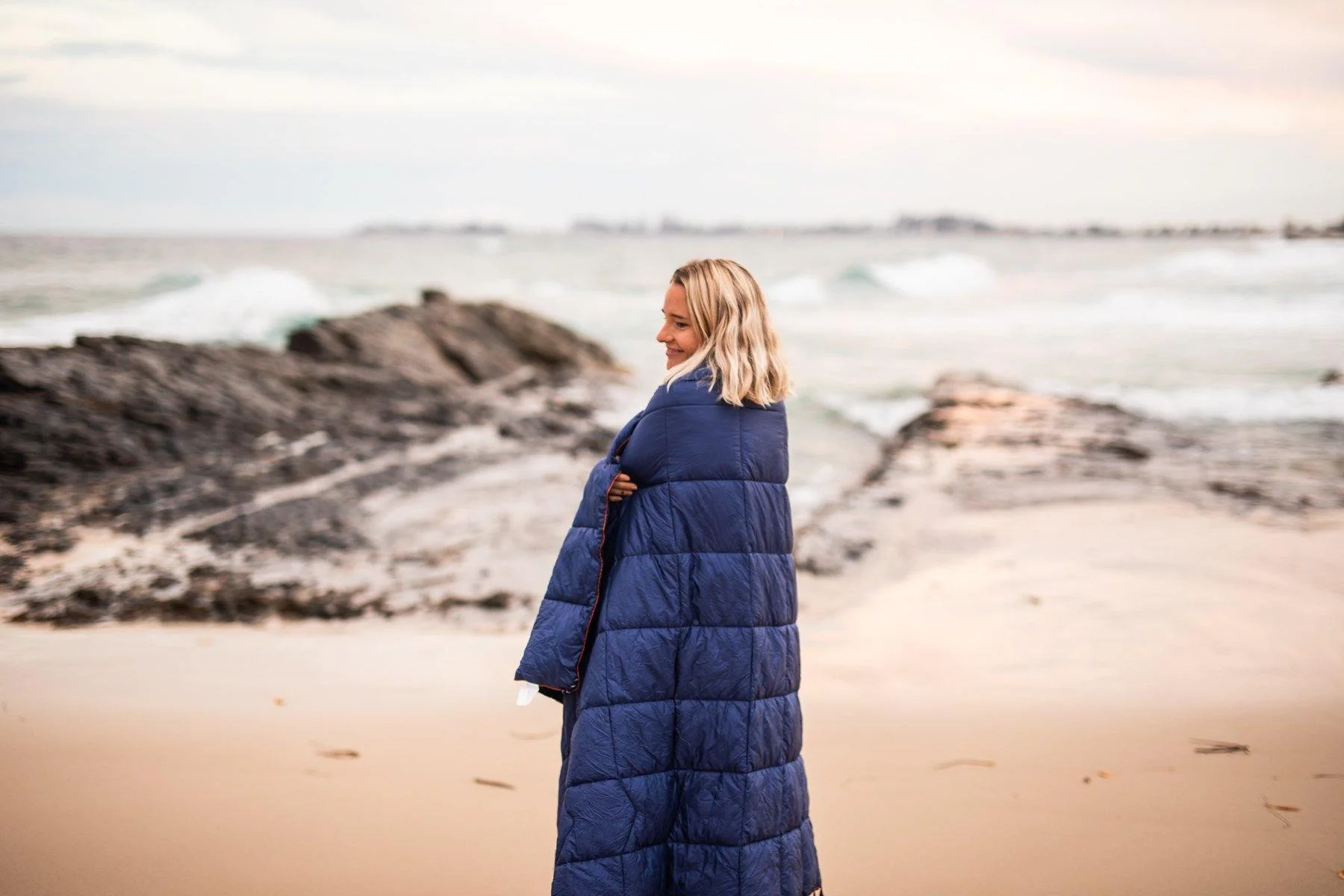 Deep Ocean Blue - Sustainable Down Puffy Blanket - Image 7