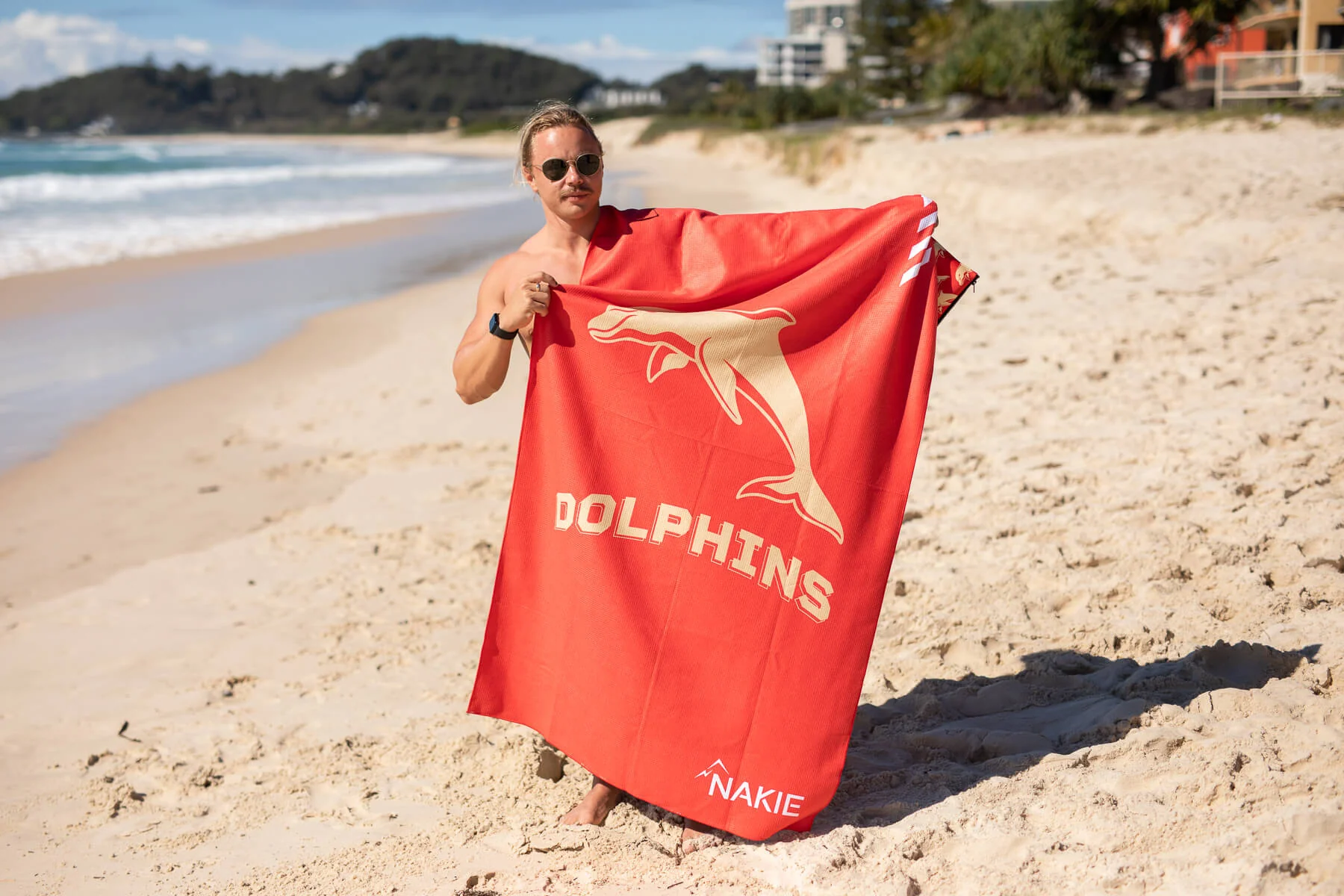 Dolphins - NRL Recycled Sand Free Beach Towel - Image 2