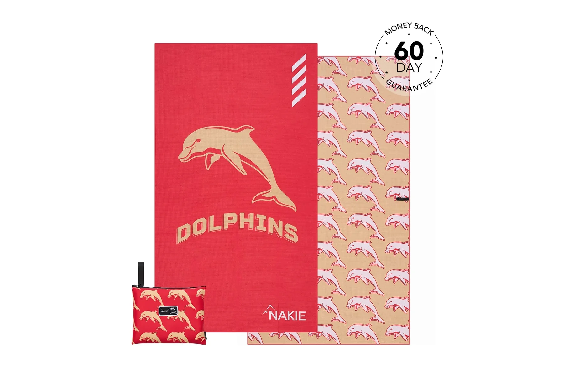 Dolphins - NRL Recycled Sand Free Beach Towel - Image 4
