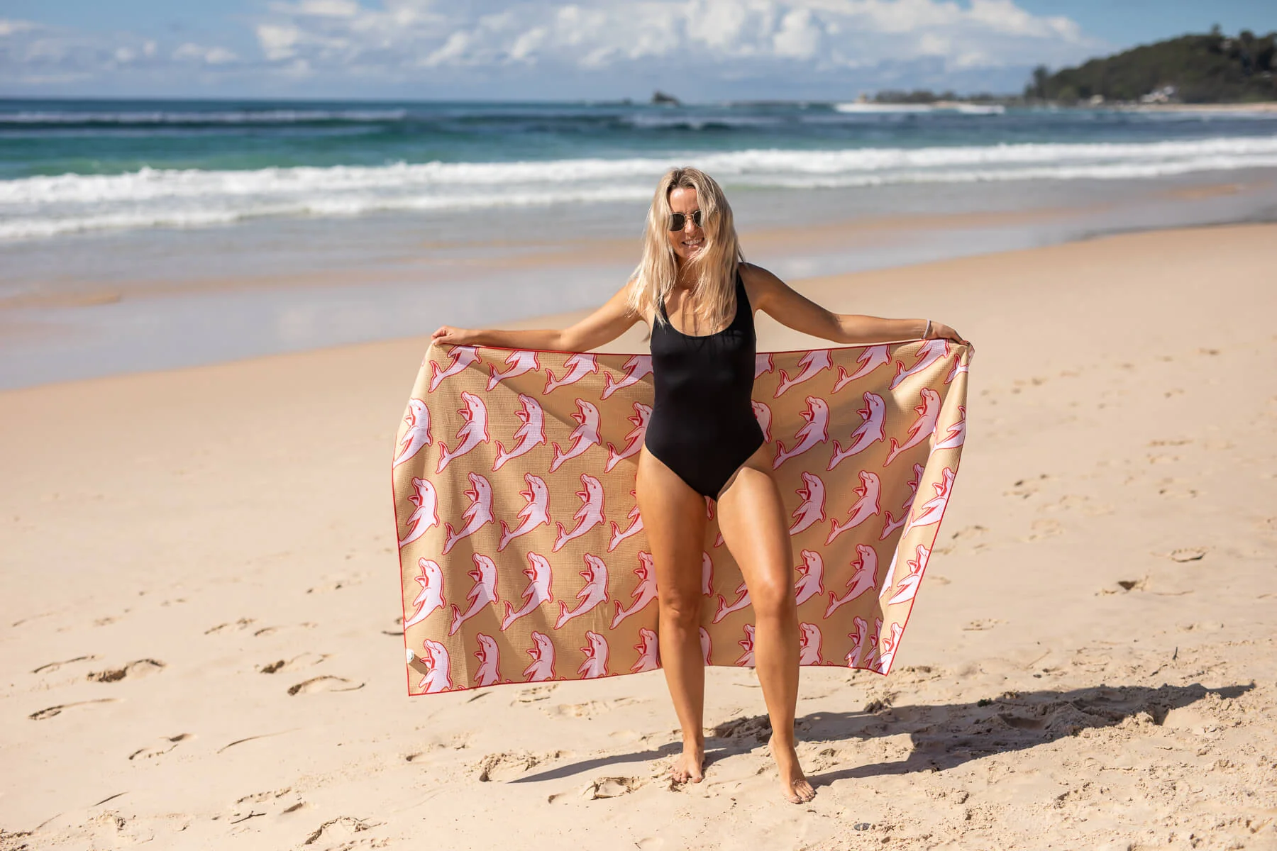 Dolphins - NRL Recycled Sand Free Beach Towel - Image 5