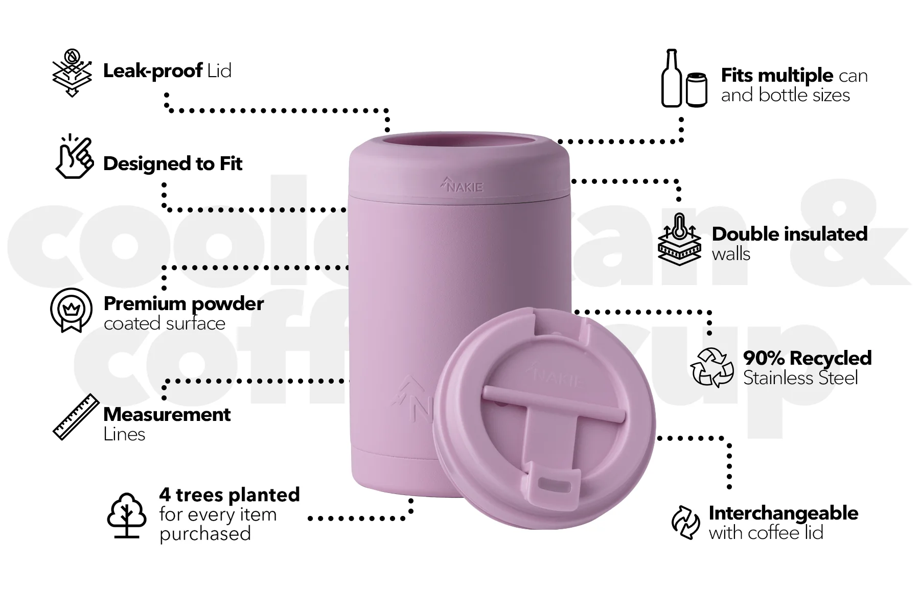 Dusty Pink - Cooler & Coffee Cup - Image 3