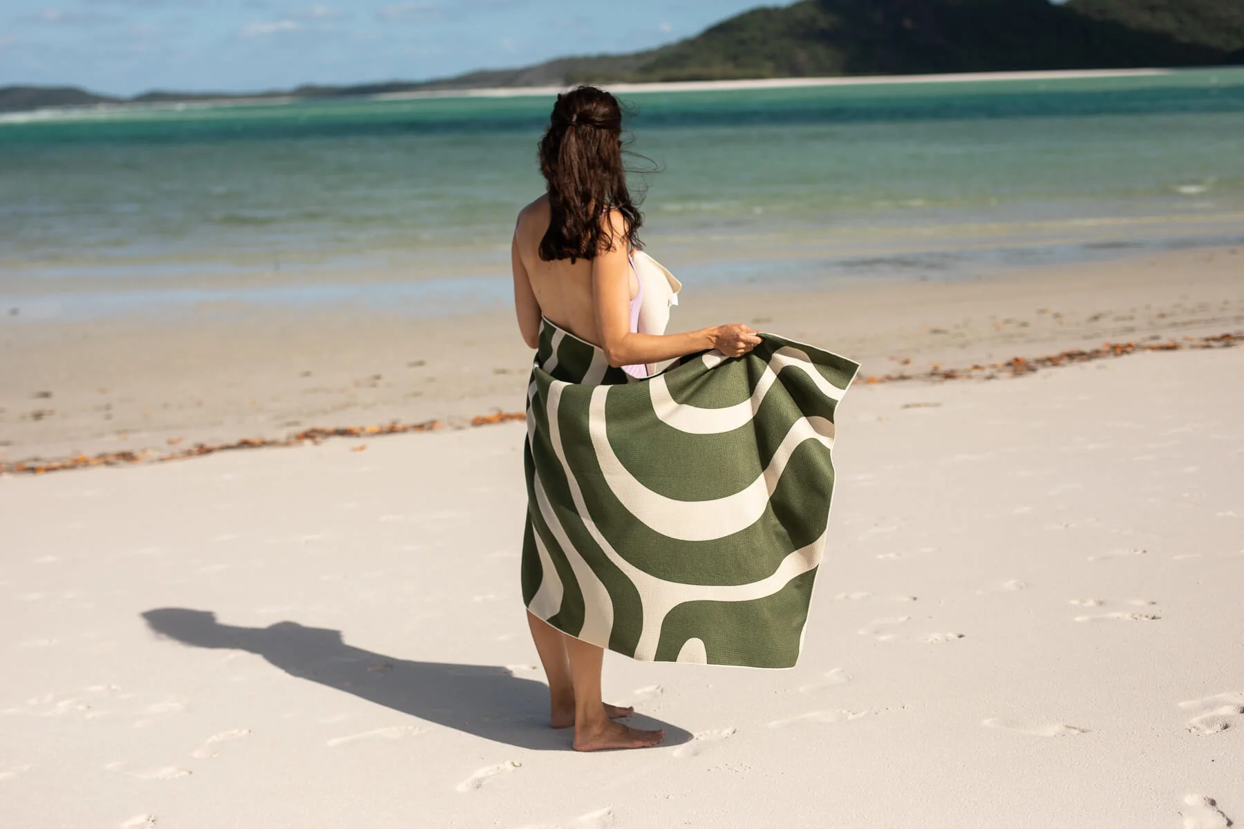 Eucalyptus Green - Recycled Sand Free Beach Towel - Image 5