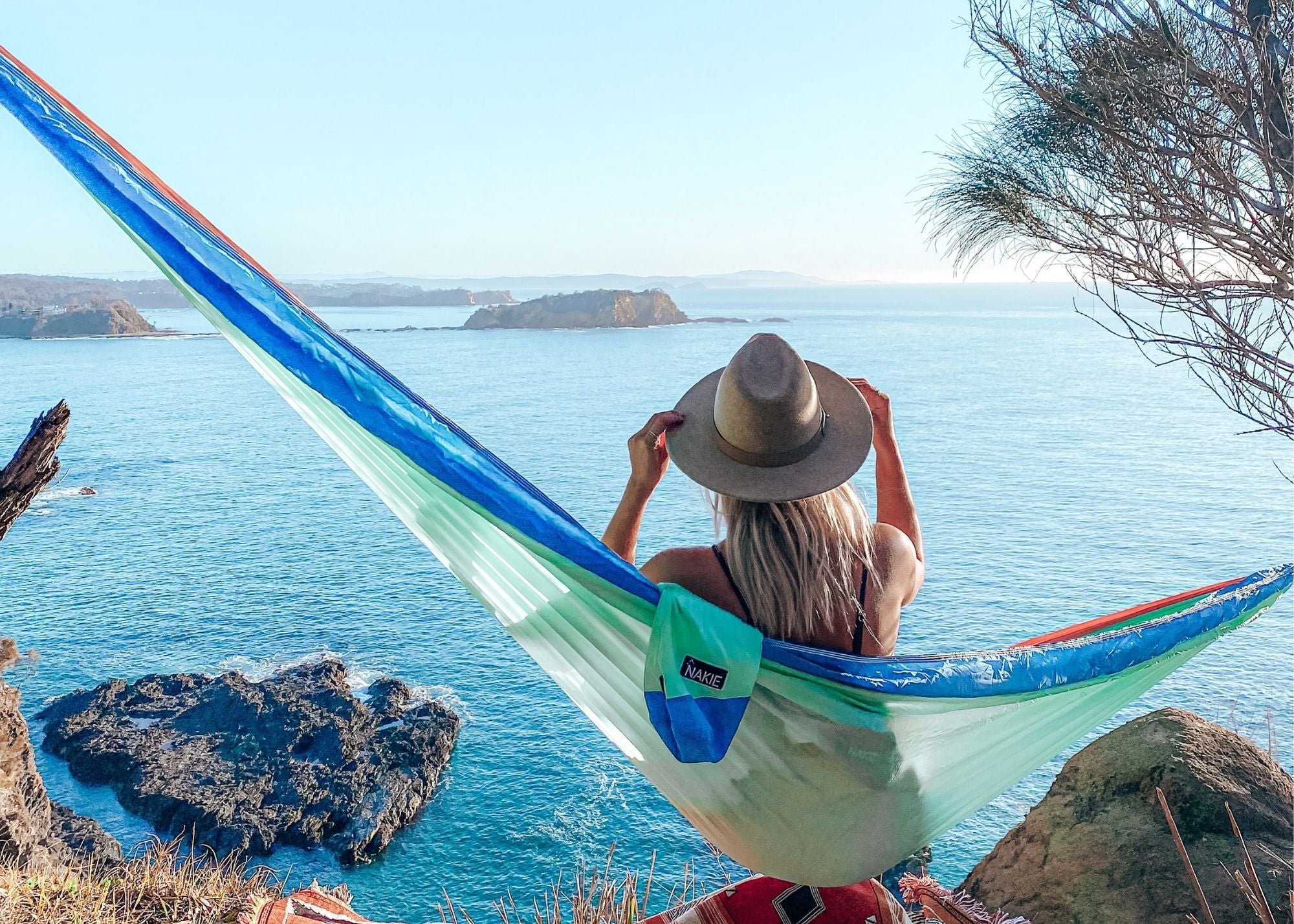 Sky Blue - Recycled Hammock with Straps - Image 10