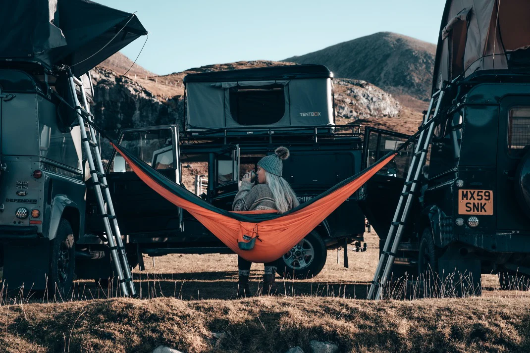 Sunburnt Orange - Recycled Hammock with Straps - Image 11
