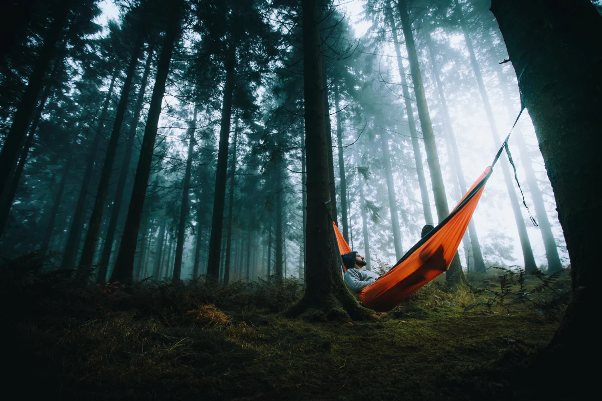 Sunburnt Orange - Recycled Hammock with Straps - Image 9