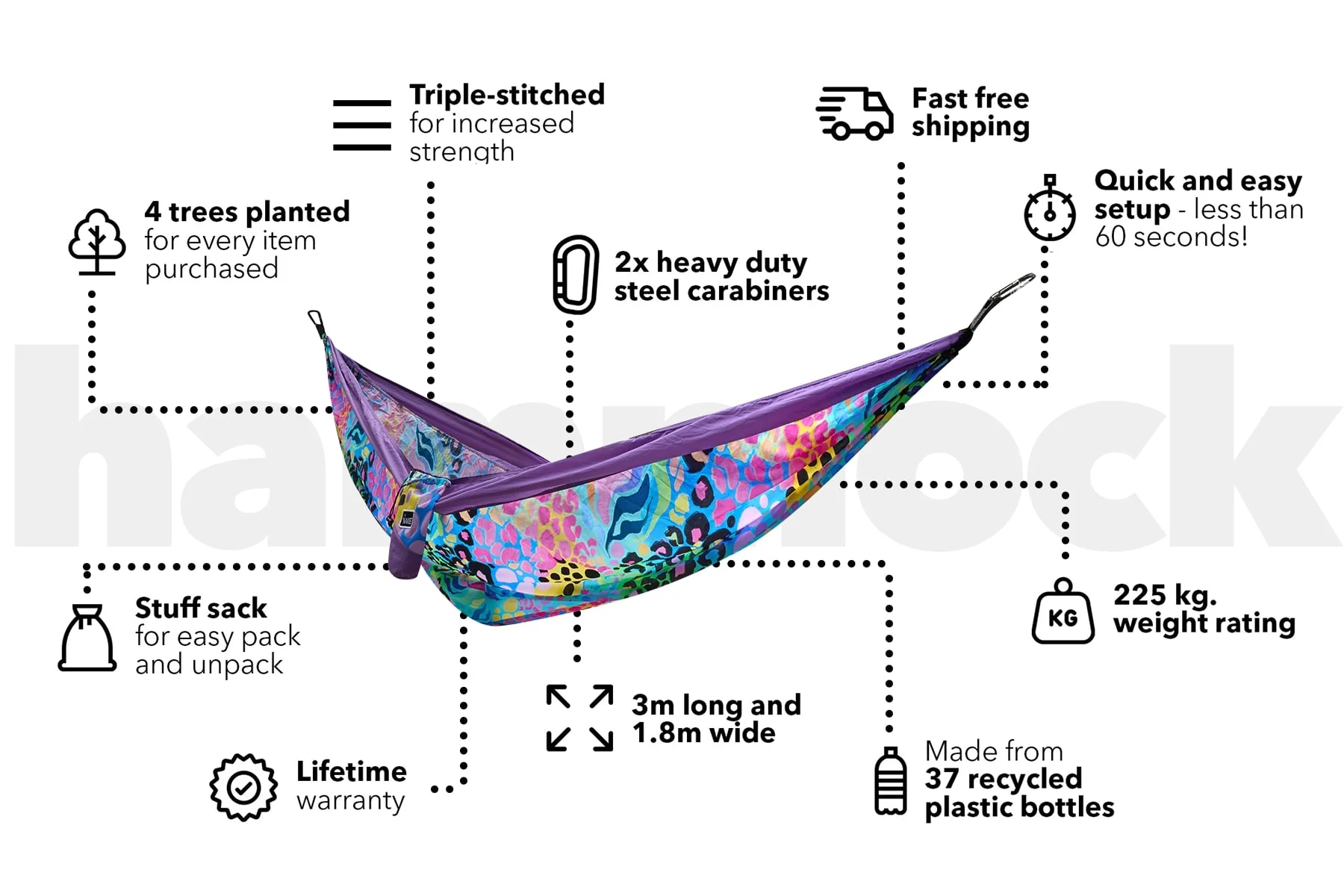 Kasey Rainbow - Recycled Hammock with Straps - Image 4