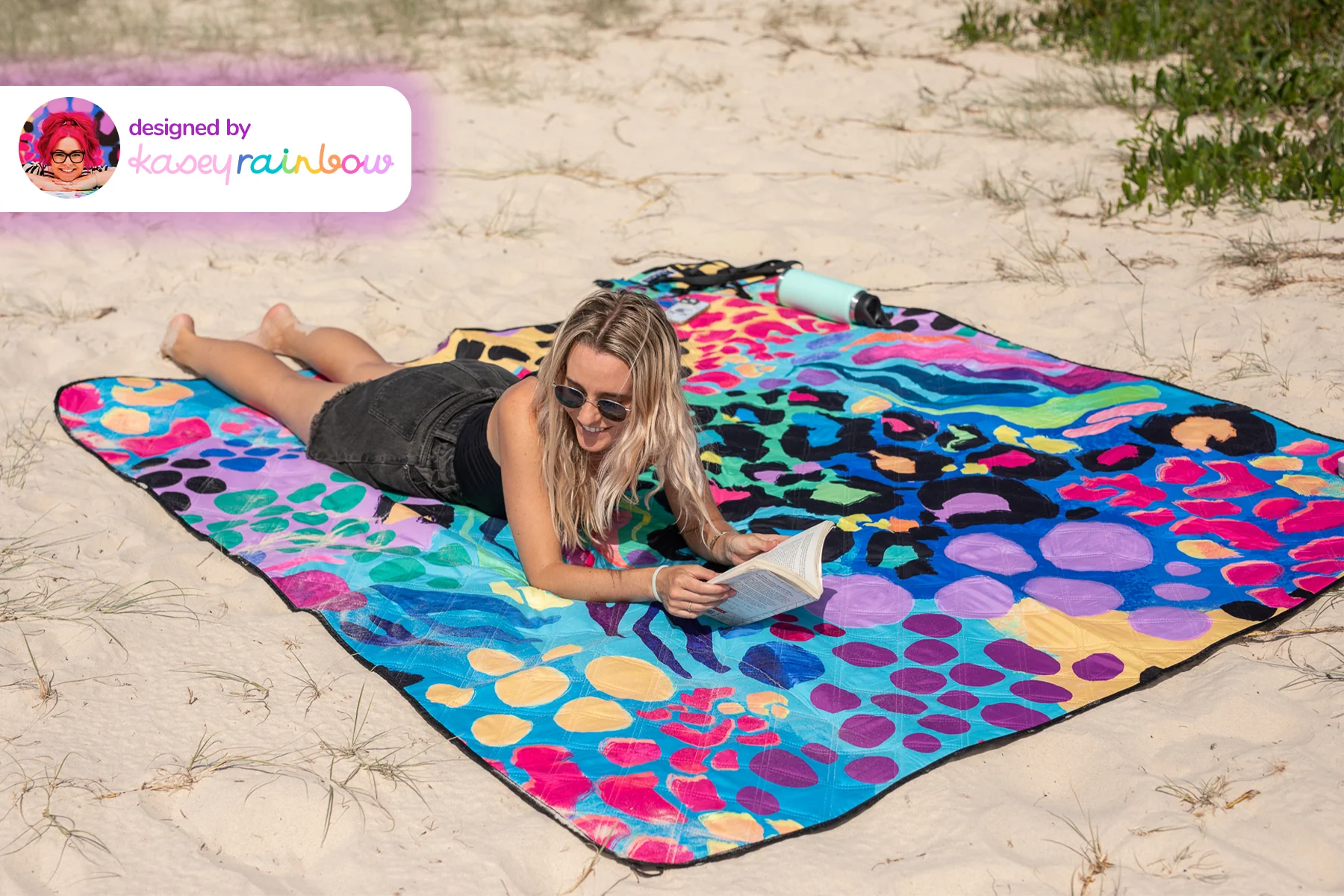 Kasey Rainbow - Recycled Picnic Blanket - Image 2