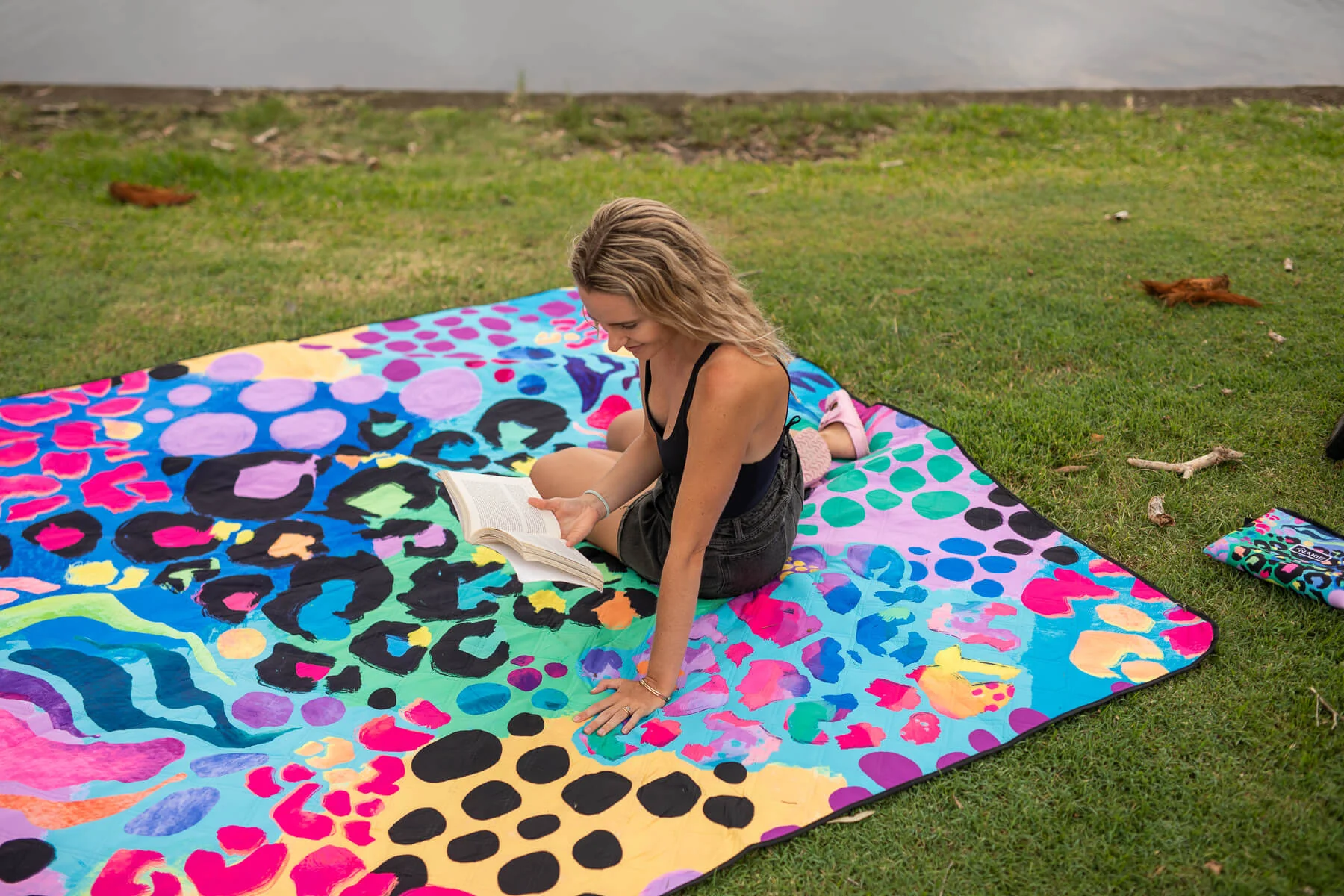 Kasey Rainbow - Recycled Picnic Blanket - Image 4