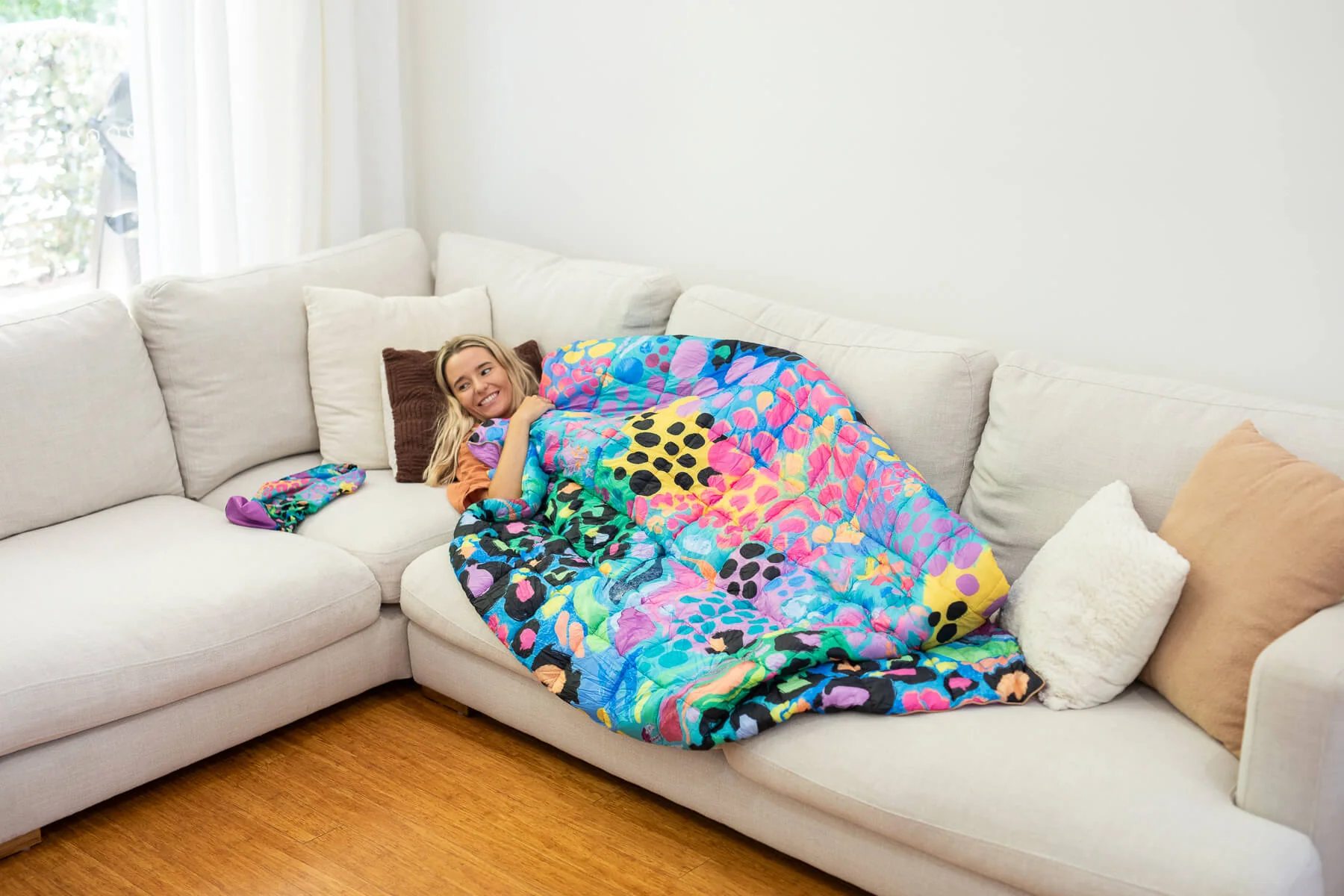 Kasey Rainbow - Sustainable Down Puffy Blanket - Image 10