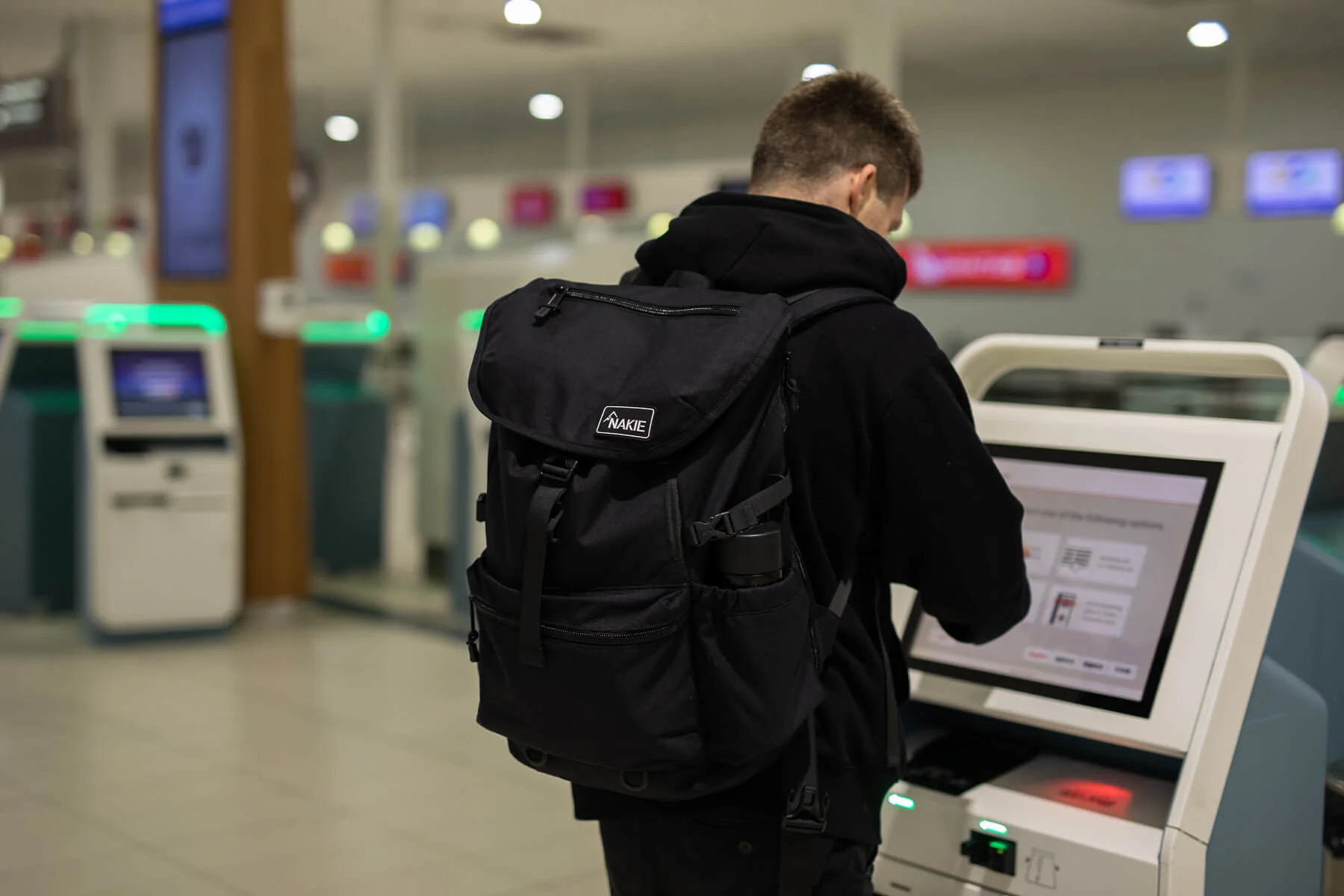 Midnight Black - Recycled Travel Backpack - Image 5