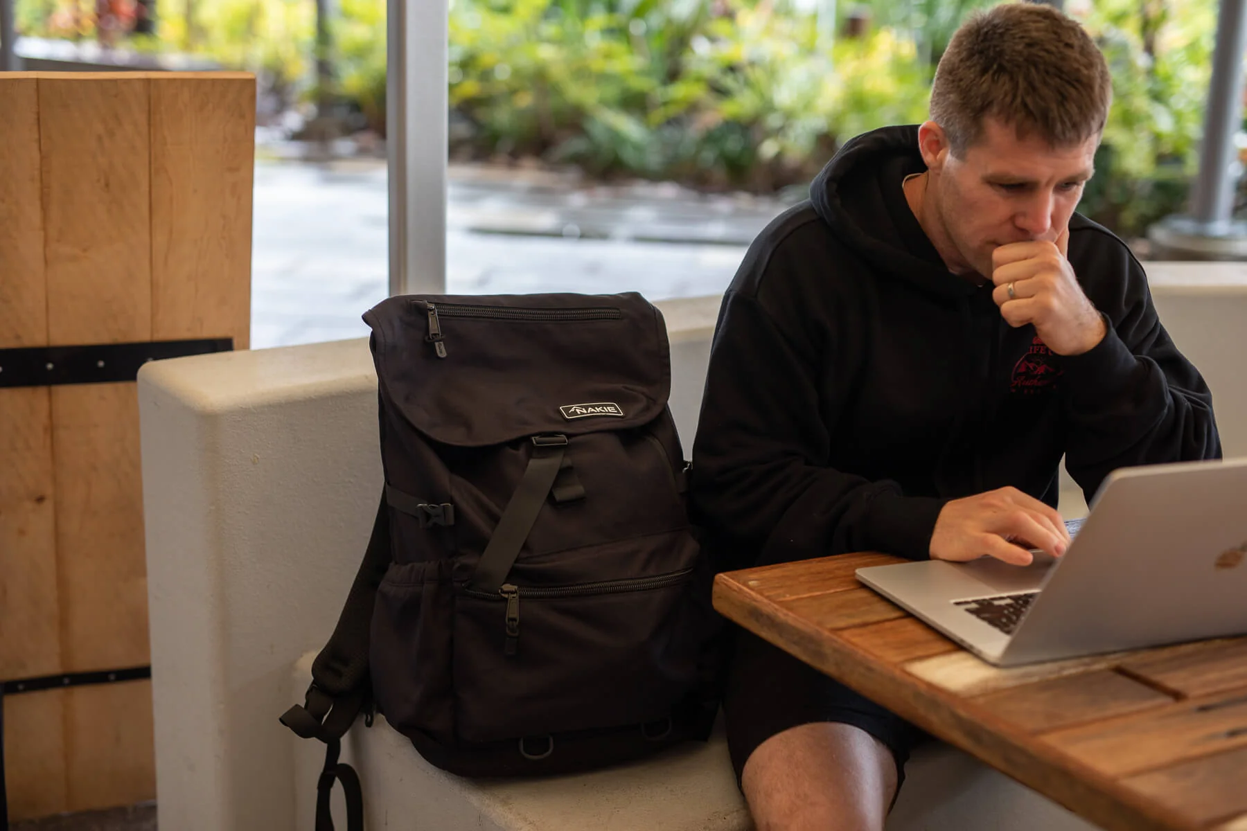 Midnight Black - Recycled Travel Backpack - Image 8