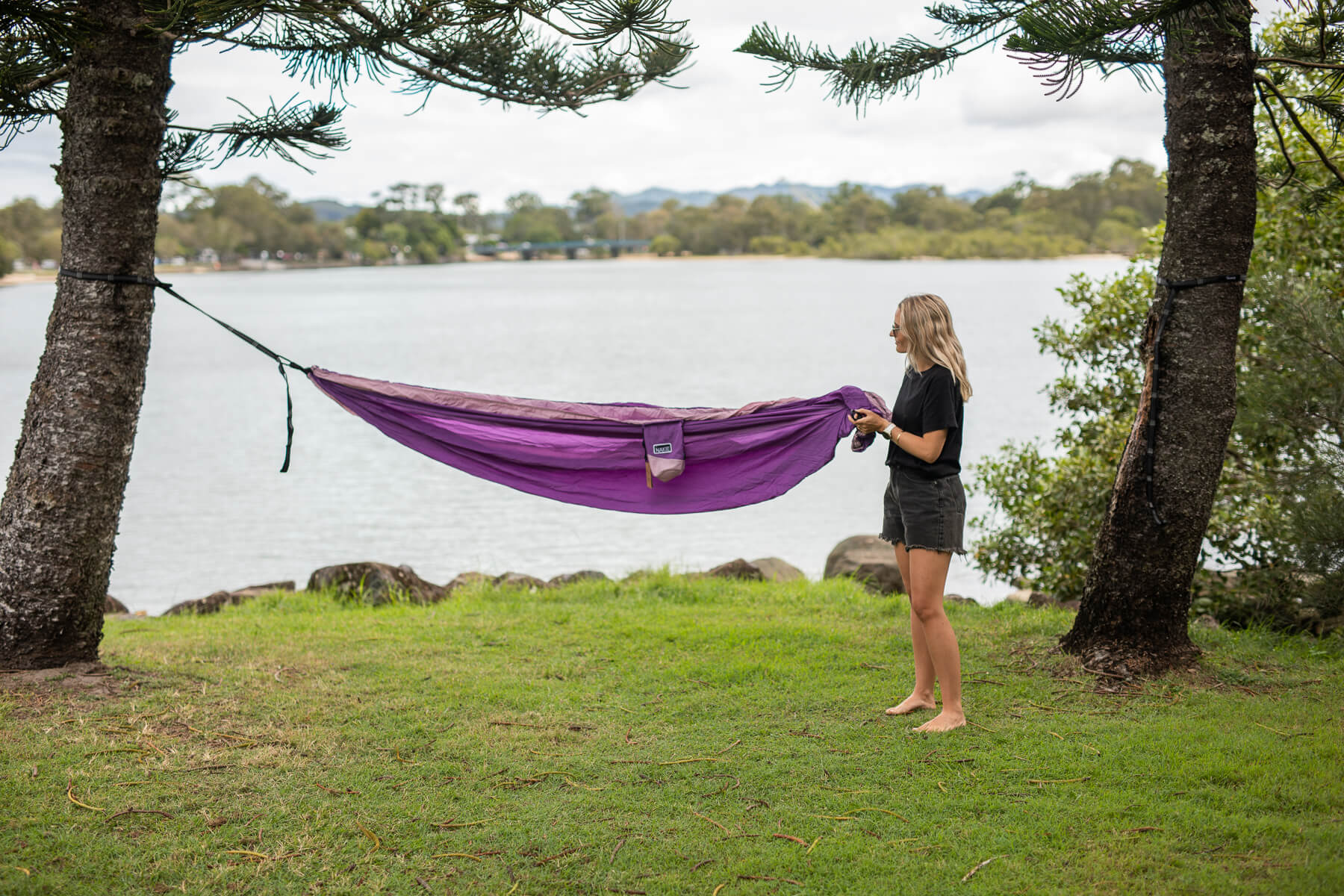 Mulberry Purple - Recycled Hammock with Straps - Image 5