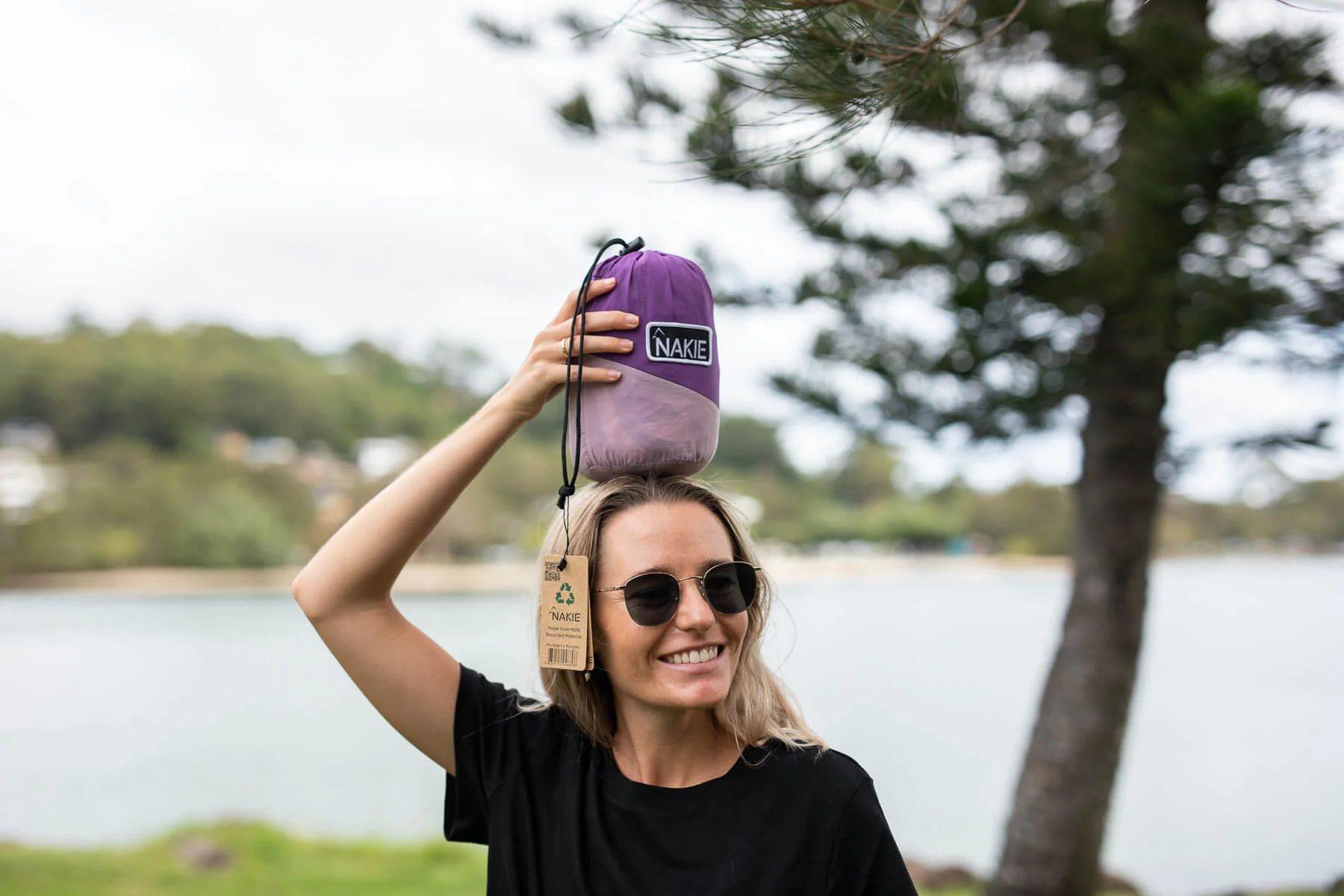 Mulberry Purple - Recycled Hammock with Straps - Image 6