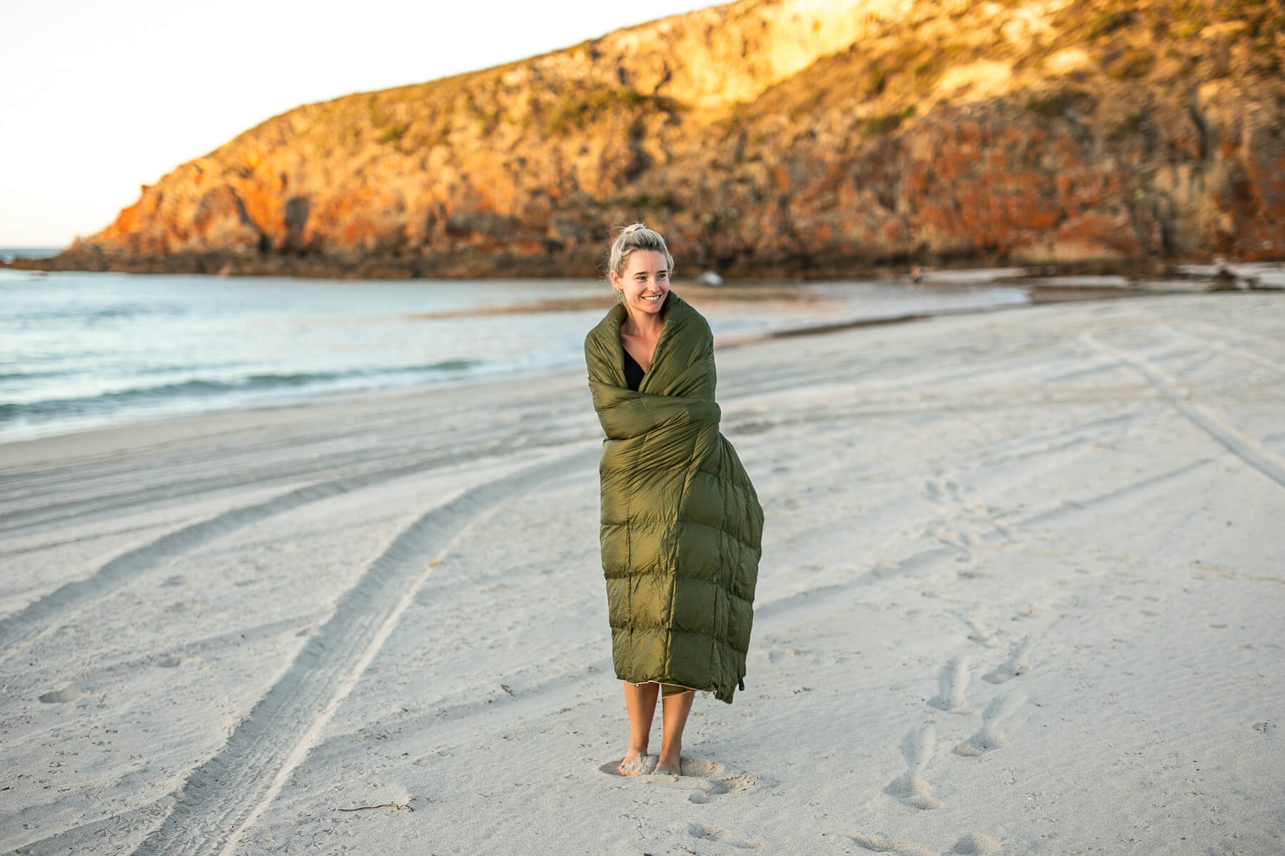 Olive Green - Sustainable Down Puffy Blanket - Image 10