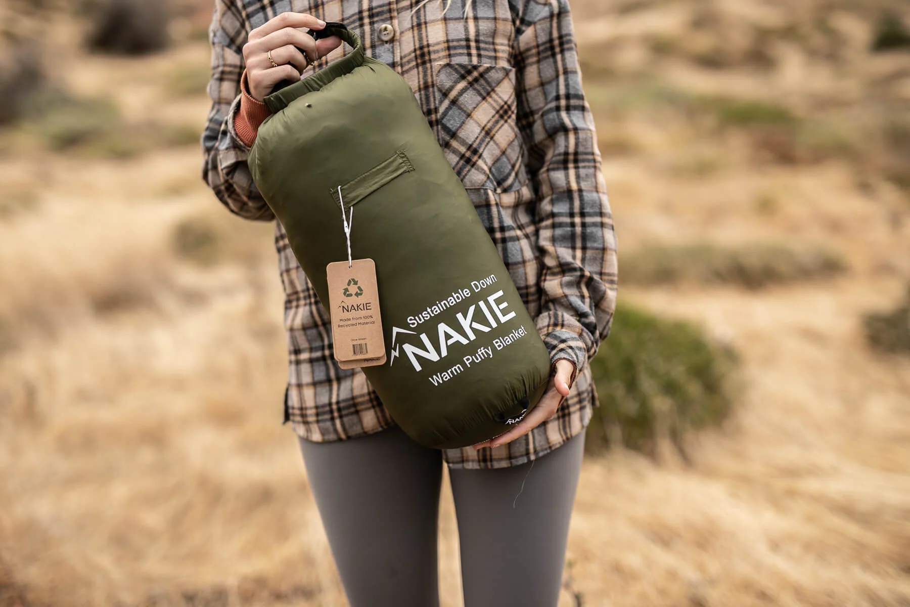 Olive Green - Sustainable Down Puffy Blanket - Image 12
