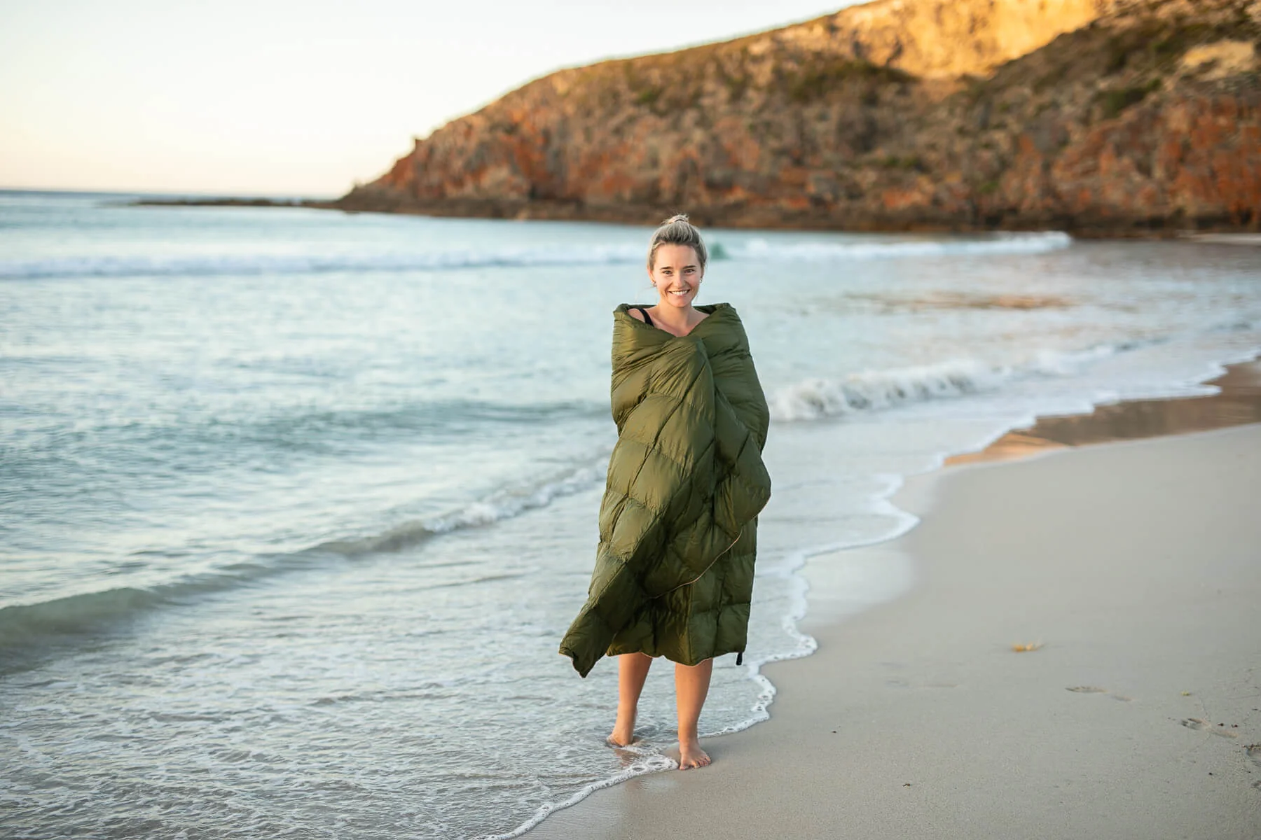 Olive Green - Sustainable Down Puffy Blanket - Image 13