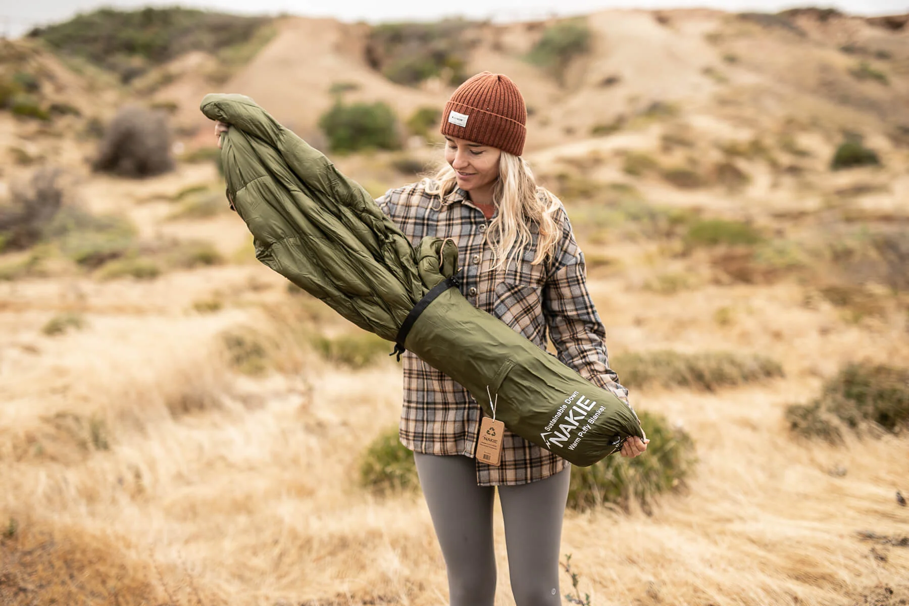 Olive Green - Sustainable Down Puffy Blanket - Image 5