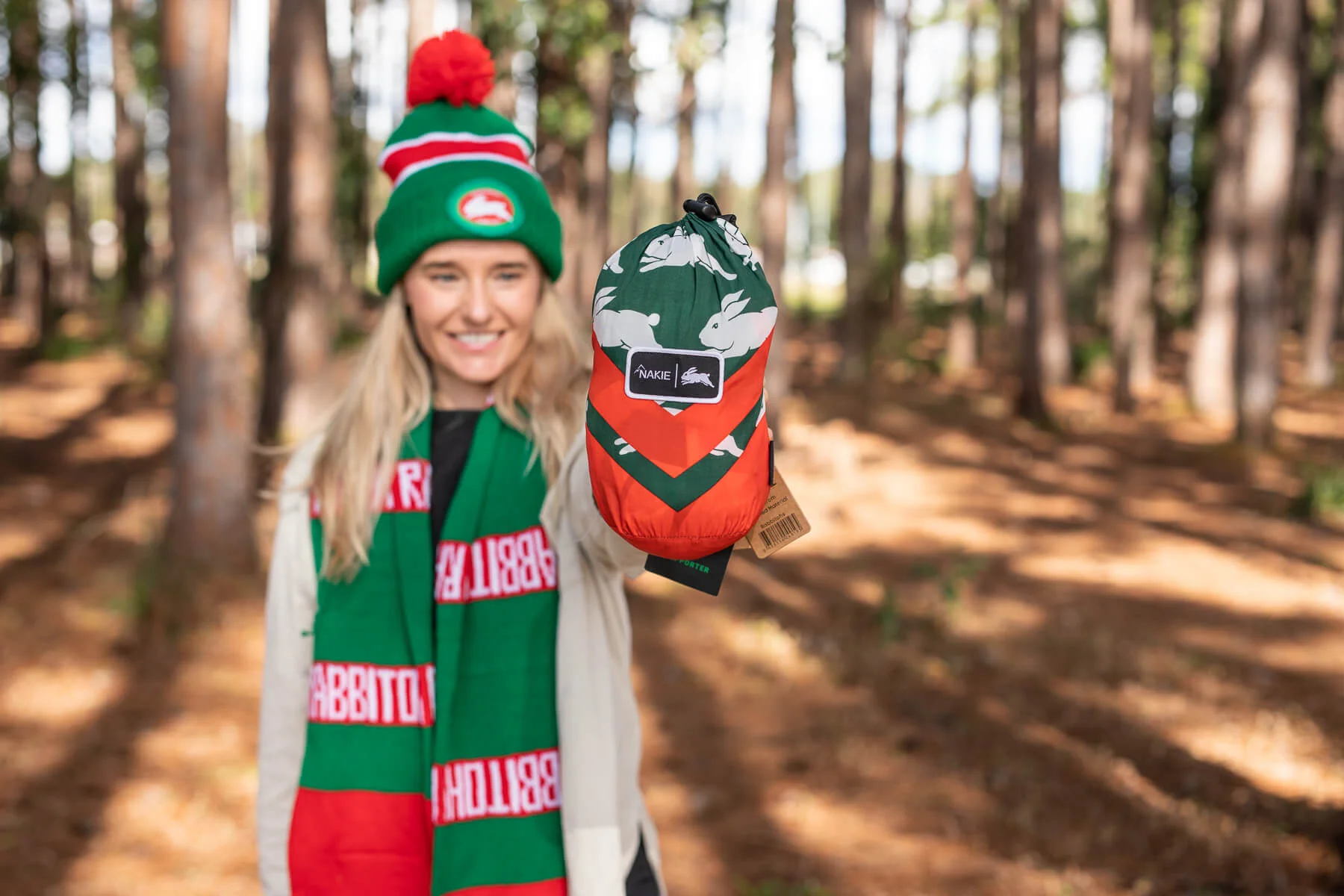 Rabbitohs - NRL Recycled Hammock with Straps - Image 3