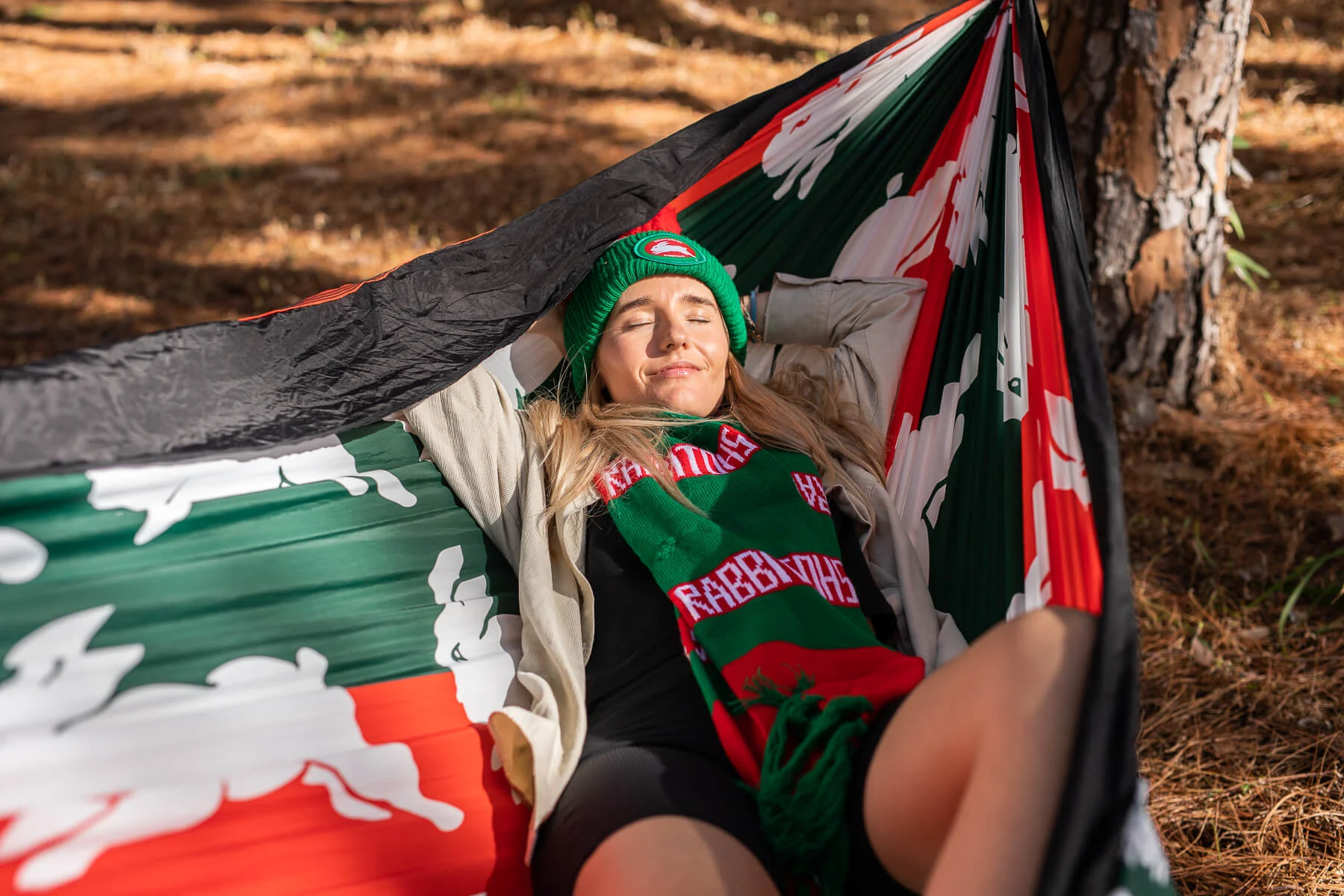 Rabbitohs - NRL Recycled Hammock with Straps - Image 5