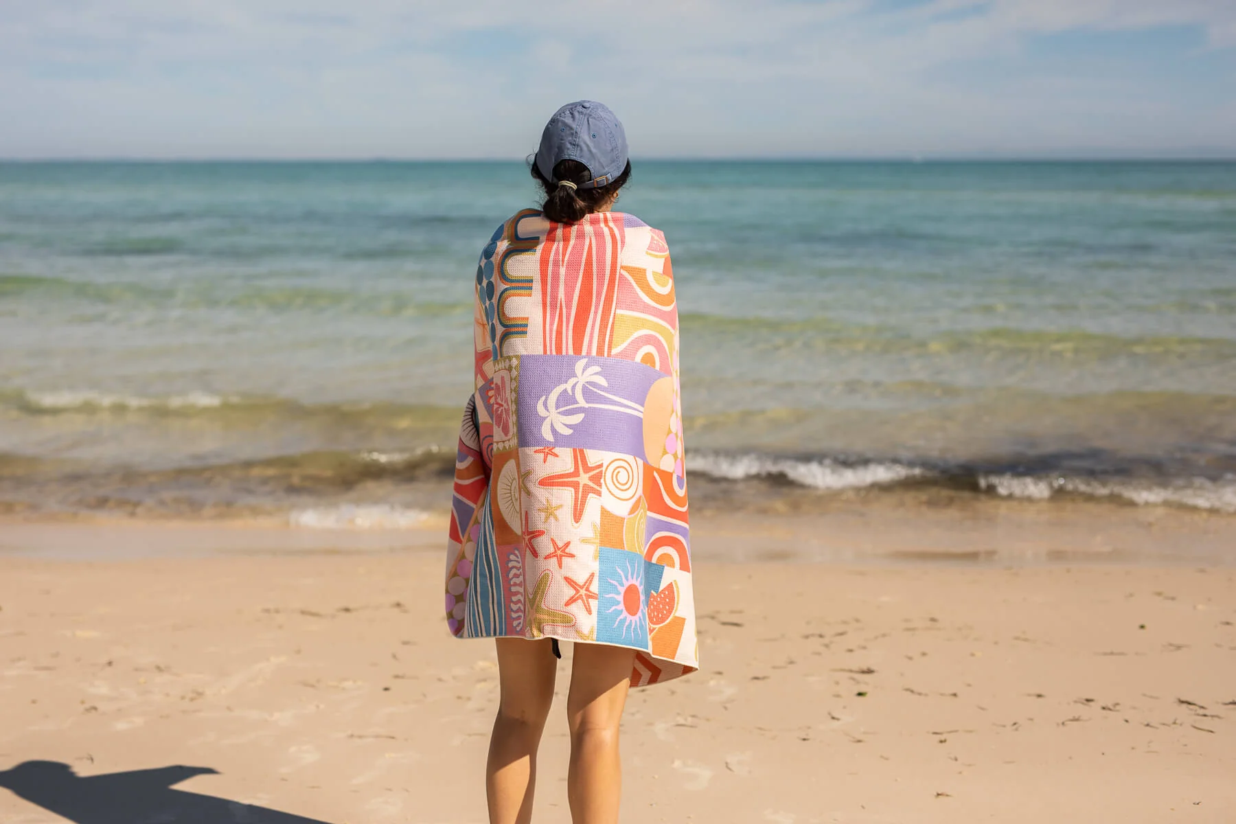 Retro Shores - Recycled Sand Free Beach Towel - Image 5