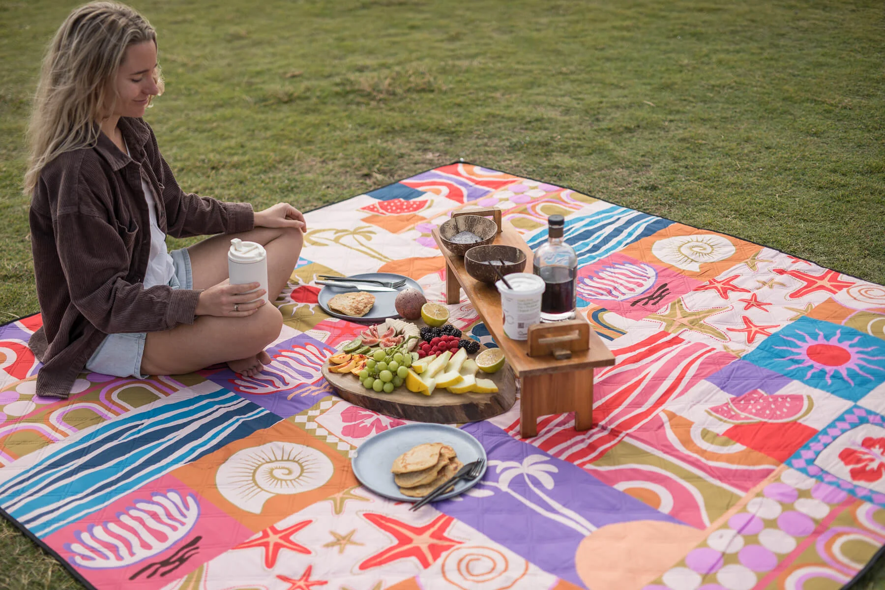 Retro Shores - Recycled Picnic Blanket - Image 5