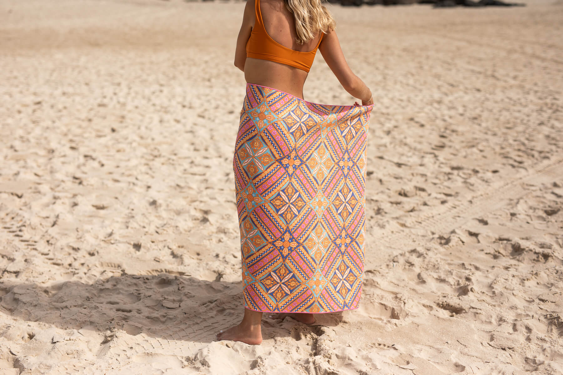 Rosy Tides - Recycled Sand Free Beach Towel - Image 11