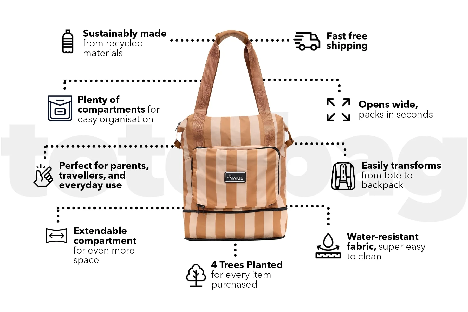 Sandy Trails - Recycled Tote Bag - Image 3