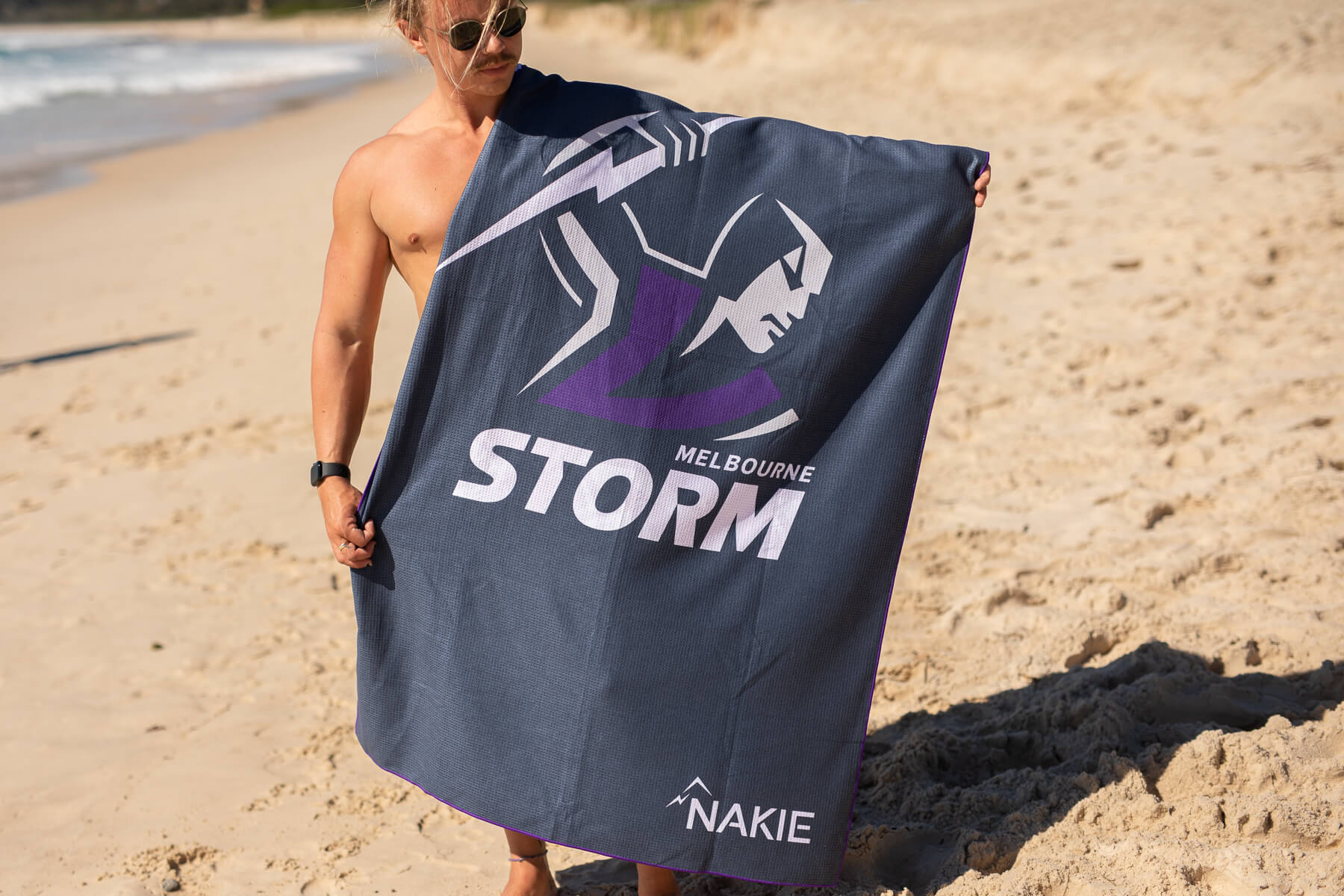 Storm - NRL Recycled Sand Free Beach Towel - Image 6