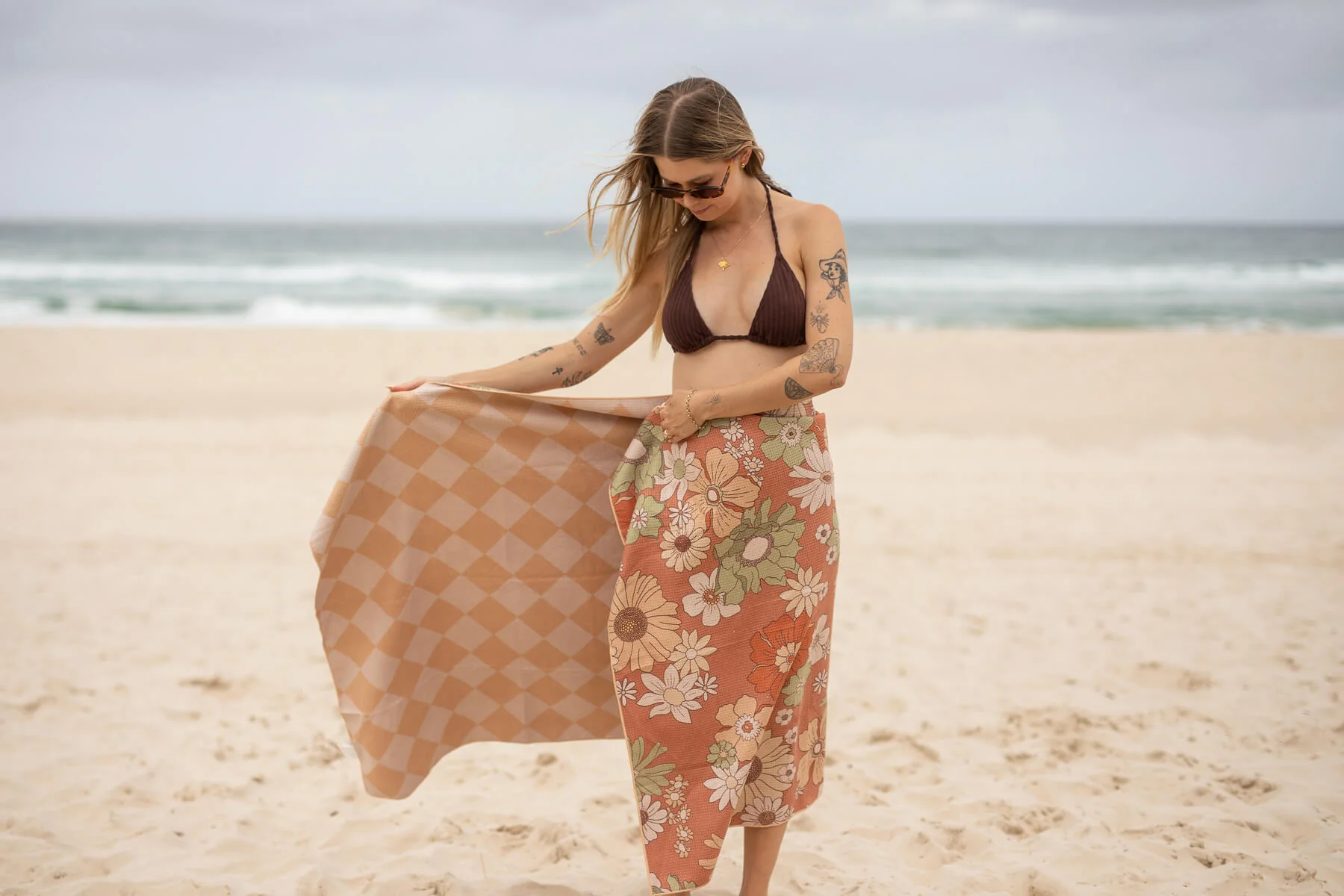 Wild Flower - Recycled Sand Free Beach Towel - Image 5